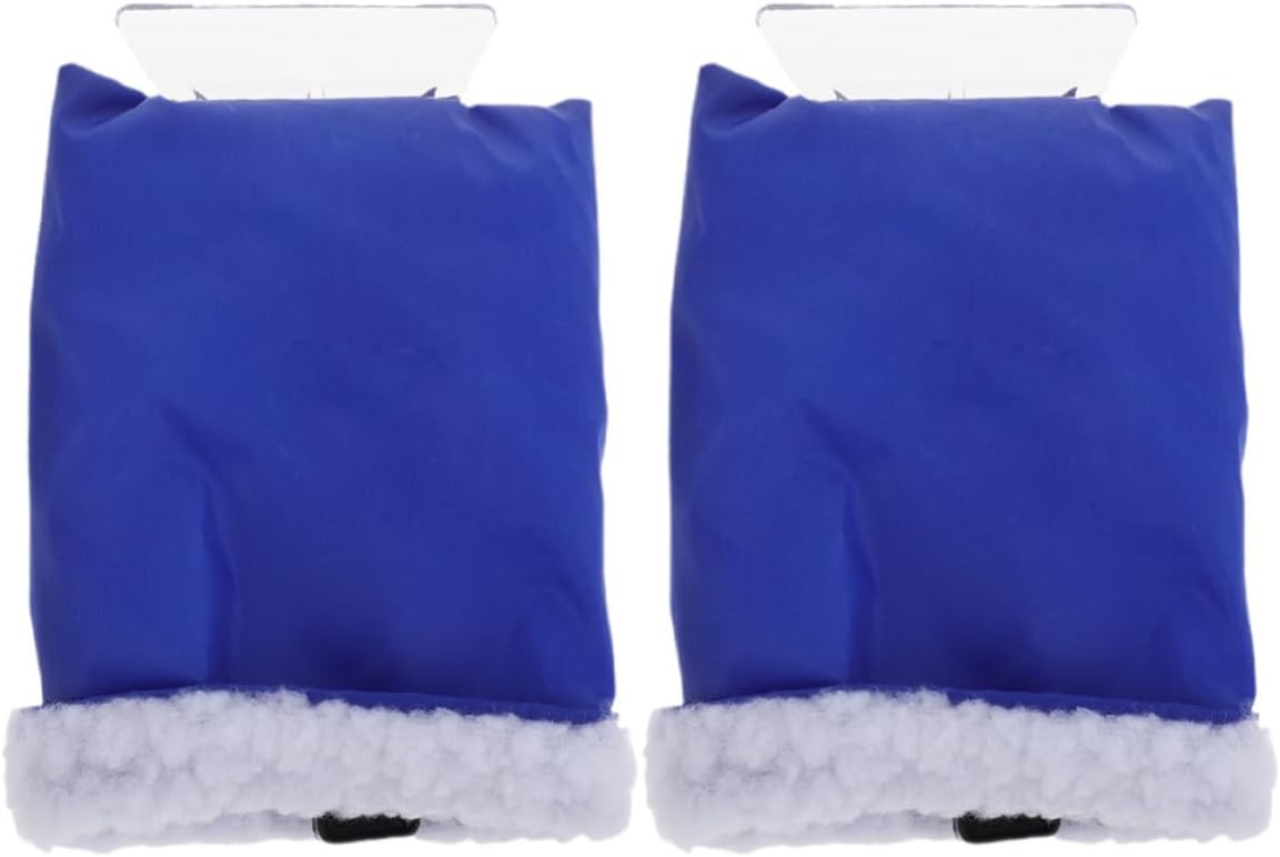 2pcs Car Cleaning Mitt Ice Scraper Gloves for SUV and Truck, Lightweight Abs and Felt Material Snow Remover Tool for Winter Car Cleaning and Frost Removal
