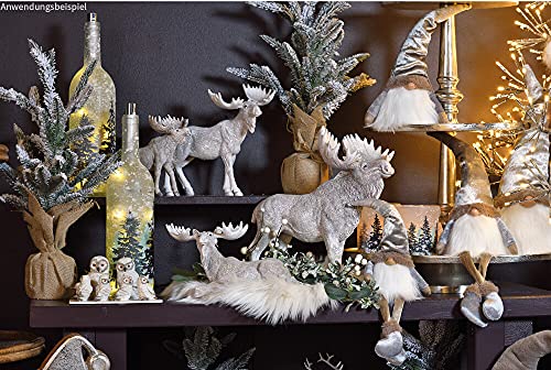 matches21 Weihnachtszweig Dekozweig Kunstzweig Weihnachtsdeko mit Blättern & Knallbeeren Kunststoff 1 STK 52 cm weiß