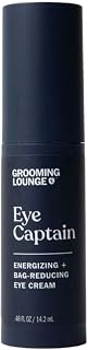 Grooming Lounge Eye Captain Under Eye Cream, Caffeine & Almond Oil - 0.5 oz | Reduces Puffiness, Dark Circles & Under-Eye Bags - Firming & Hydrating - Fragrance & Paraben Free - Eye Cream for Men