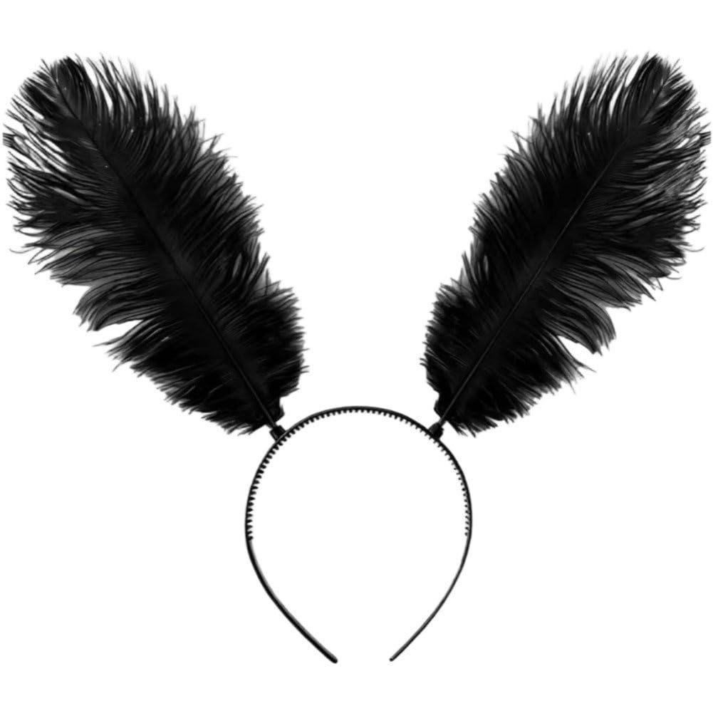 Caeanhi Moth Feather Antenna Headband Butterfly Cosplay Hair Band Insect Costume Hair Hoop Fancy Dress Up Headpiece for Theme Parties
