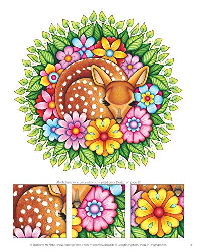 Woodland Mandalas Coloring Book (Design Originals) 40 Nature-Inspired Designs with Flowers, Butterflies, Chipmunks, Birds, and Other Seasonal Signs of Spring, on Perforated Pages (Coloring Is Fun) - Image 7