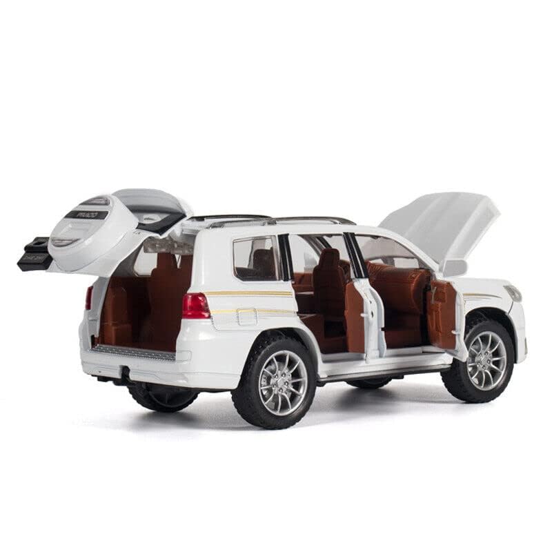Image of Model 1:24 Prado Model Alloy Metal Pull Back Die-cast Car Openable Doors with Sound and Light Vehicle Car Toy for Kids - Multicolor