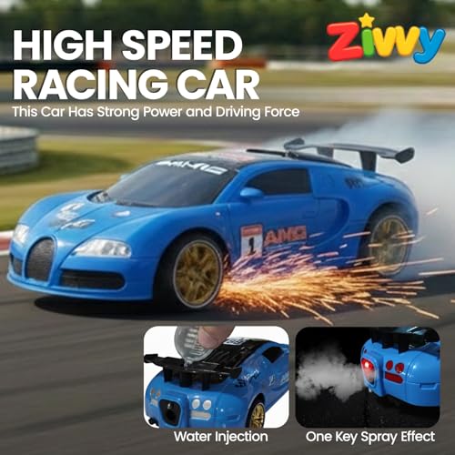Image of Big Rechargeable Remote Control Car Toys | LED Headlights, Spray Smoke,Up to 120 min Non-Stop Play Time, 150ft Remote Range, USB Charging, Anti-Skid Tyres, BIS Certified,Birthday Gift for Kids