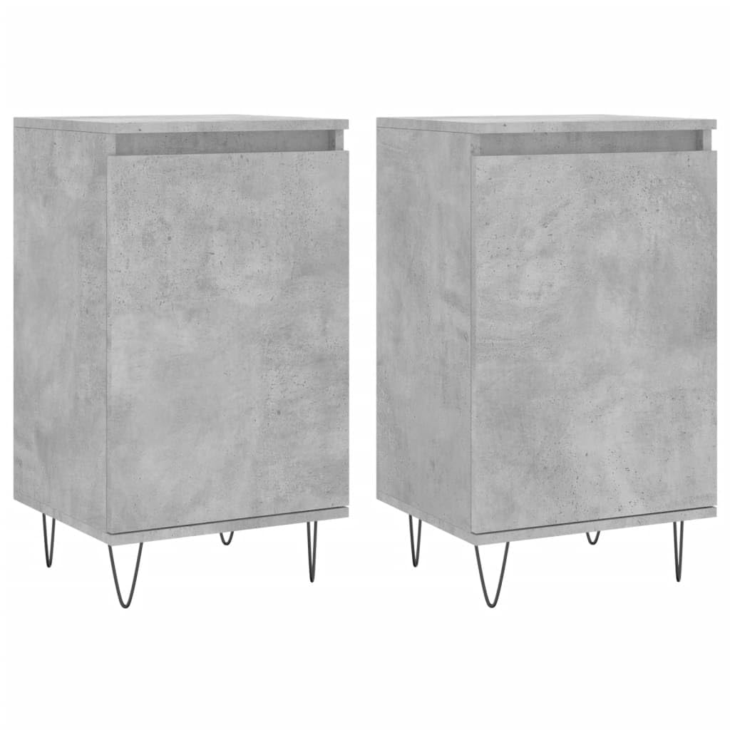 Vidaxl Concrete Grey Sideboards 2 Pcs 40X35x70 Cm Engineered Wood