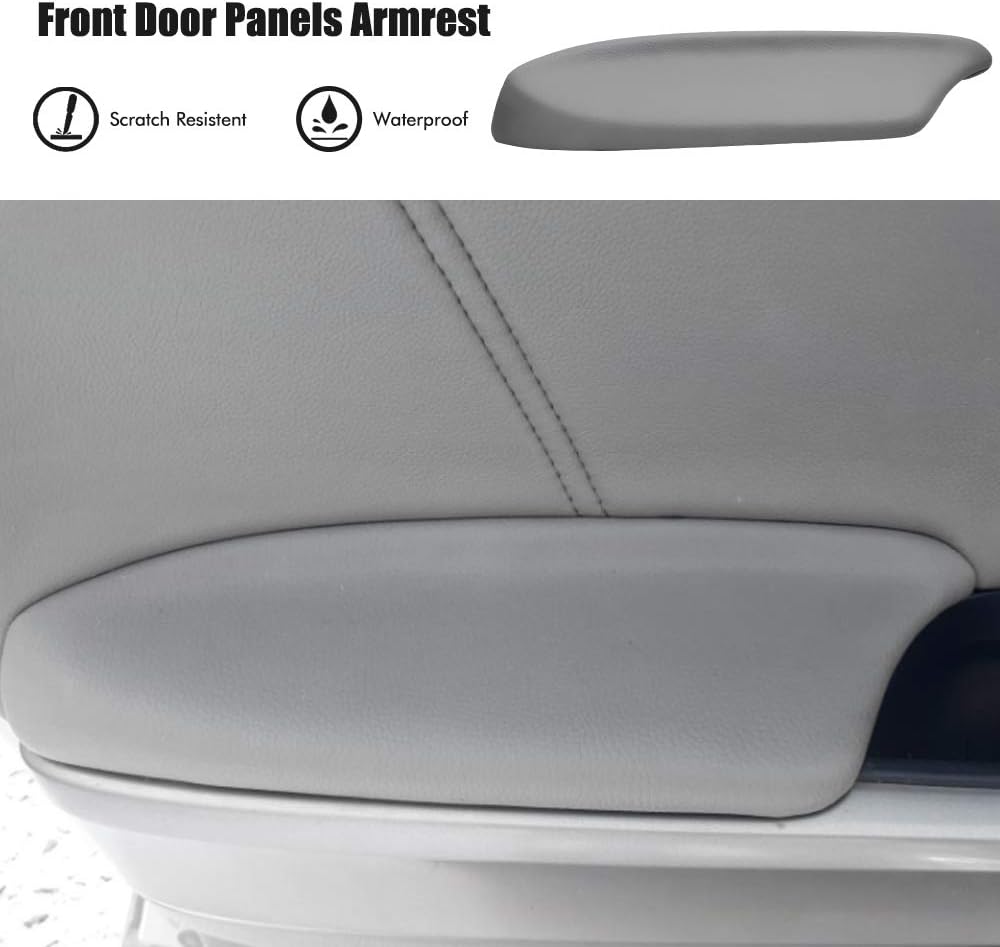 A ABIGAIL Front Door Panels Armrest Repacement for 2008 2009 2010 2011 2012 Honda Accord Sedan Auto Vinyl Lid Pad Cover Replacement (Gray)