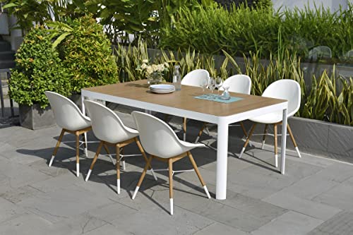 Brampton 7 Piece Outdoor Eucalyptus Rectangular Dining Set | Perf...