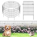 25 Pack Decorative Garden Fence Total 27ft (L) x 24in (H) 1.44" Gap Metal Wire Rustproof Animal Barrier Dog Rabbit Fence Flower Bed Landscape Fencing Patio Yard Protection Fencing Border Black
