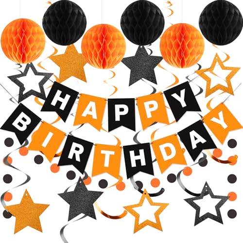 Image of meowtastic Birthday Decorations Happy Birthday Banner with Honeycomb Balls