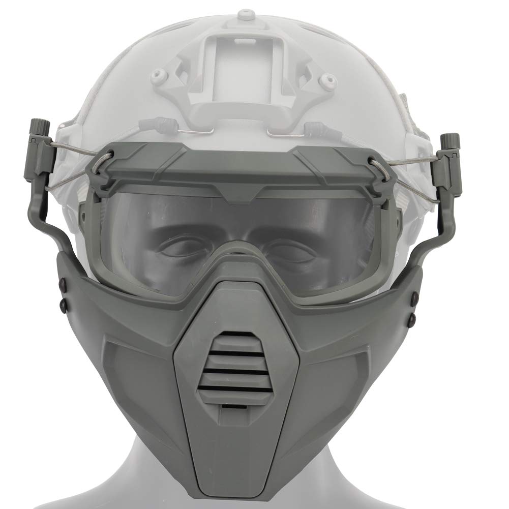 Maschera protettiva integrale, per airsoft, paintball e hockey, da usare anche per cosplay e Halloween, Black