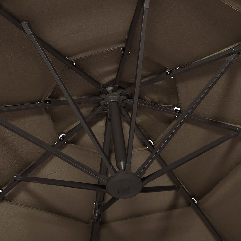 Parasol ogrodowy parasol przeciwsłoneczny do roślin, z aluminiowym masztem, 4-warstwowy, lazurowy niebieski, 3 x 3 m
