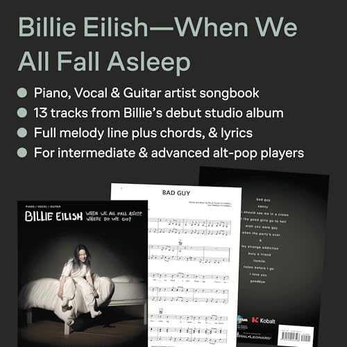 Billie Eilish - When We All Fall Asleep, Where Do We Go? | Piano Vocal Guitar Sheet Music | 13 Tracks from Debut Album | Pop Sheet Music for Piano Players | Music for All Skill Levels - Image 3