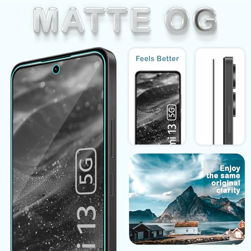 Image of ArmourPro Military Grade Matte Anti-Glare Tempered Glass Screen Protector for Redmi 13, Redmi 12 and Poco M6 Pro (6.79 Inch) With Installation Kit | Edge to Edge Coverage | Black (Pack of 2)