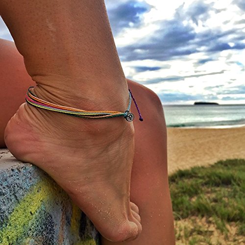 Image of Pura Vida Anklet 100% Waterproof Wax-Coated With Iron-Coated Copper Charm | Lightweight anklet with adjustable fit for comfortable, beach-ready everyday style.
