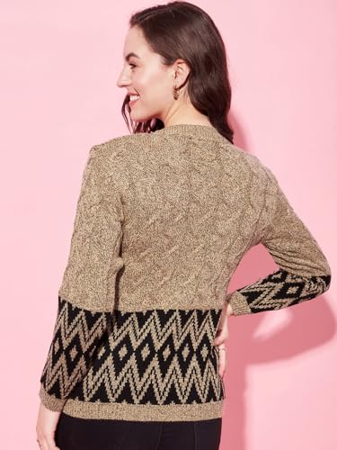Image of MODEVE Women's Printed Winter Knit Sweater - Soft, Stylish & Cozy Fit