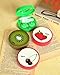 GEOOT New Cute Fruit Print Plastic Contact Lens Mate Box with Mirror