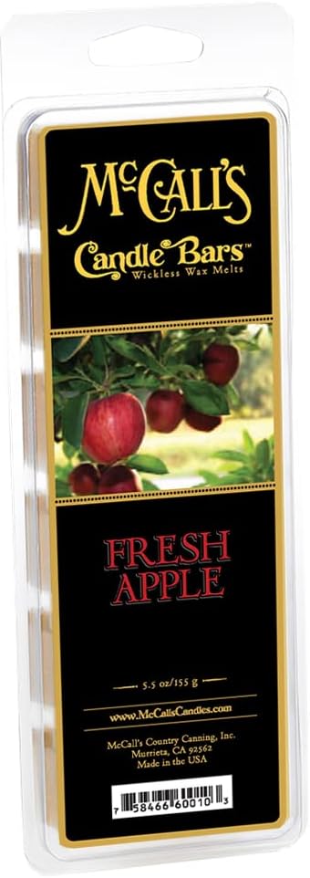 McCall’s Candles | Fresh Apple | Scented Wax Melt | Crisp Macintosh, Sparkling Apple Juice & Juicy Fruit Accord | 6-Piece Break-Apart Bar | 12–24 Hours Per Wedge | Poured in the USA | 5.5 oz