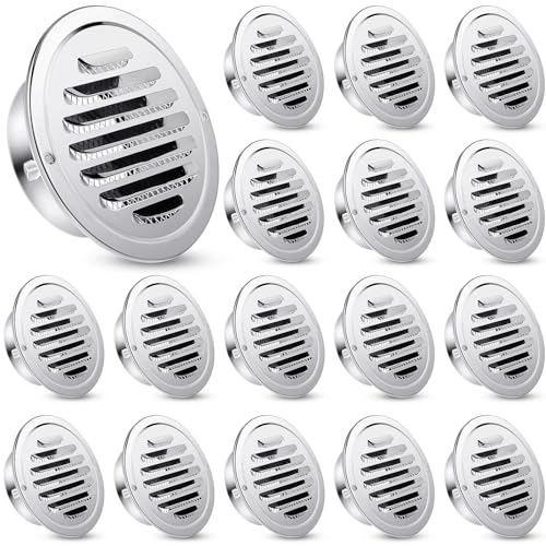 Zonon 18 Pcs Stainless Steel Round Soffit Vents 4 Inch with Mesh Screen