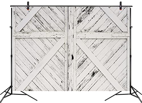 Lb 7X5Ft Vinyl Rustic Backdrop Vintage Barn Door Wooden Plank Backdrops For Photography Newborn Baby Shower Birthday Party Cake Table Banner Photo Booth #TOP2