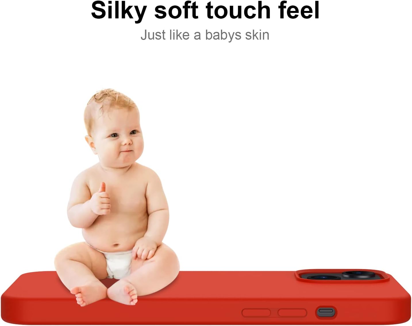 DEENAKIN iPhone 14 Case,iPhone 13 Case with Screen Protector,Soft Flexible Silicone Gel Rubber Bumper Cover,Slim Fit Shockproof Protective Phone Case for iPhone 13,iPhone 14 6.1" Red