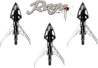 Rage Extreme 4 Blade Arrow Archery Broadhead, 100 Grain - 2 Pack