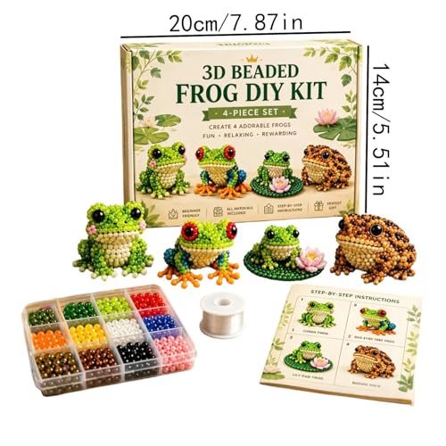 Kit para crear abalorios de rana DIY con 4 piezas de decoración 5