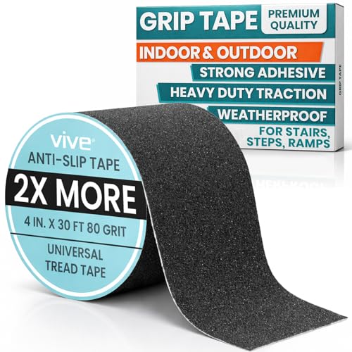 Vive Grip Tape (30 Feet) - Anti Slip Traction Tread for Indoor and Outdoor Use - Heavy Duty Waterproof Stickers for Safety, Stairs, Deck, Steps - Non Skid Adhesive for Elderly, Seniors, Men, Women