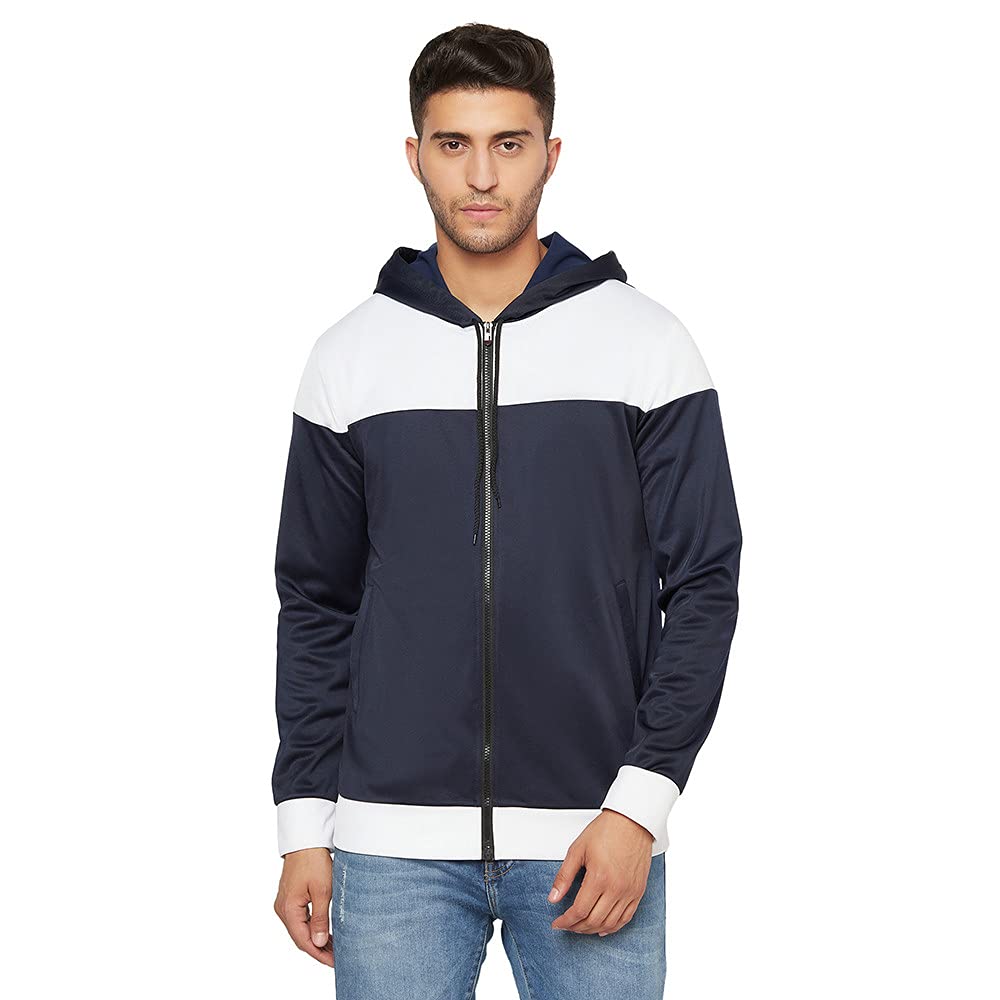 GlitoMens Hooded Zip Up Polyester Full Sleeves High Neck Jackets | Winter Wear | Side Pockets | Regular Fit Jacket For Men, Track Top For Travelling, Gym & Sports Wear | Lightweight Jackets for Men