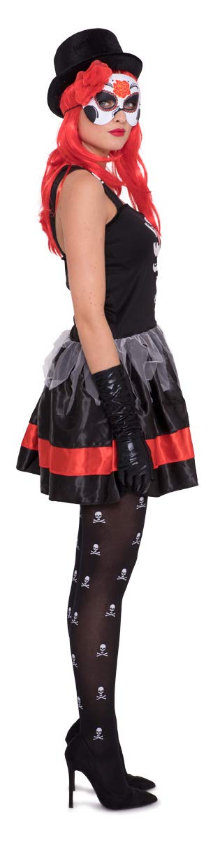 Folat 63332 Day of The Dead Women Dress (Large/X-Large), Black, L-XL - Image 4