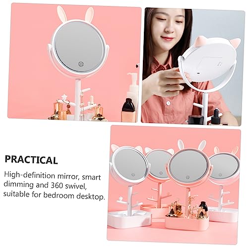 Espejo para maquillaje Angoily con luz LED y base giratoria miniatura 2