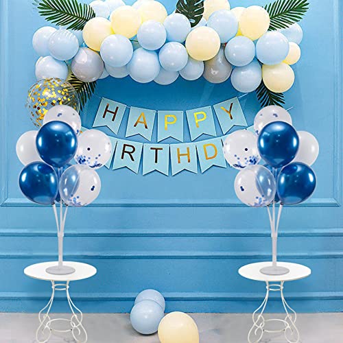Image of ZJDHPTY 4Set Blue Balloon Stand Table Centerpieces Party Decor | Blue Balloons,Blue Party Decorations for Birthday Graduation Retirement Anniversary Father's Day,New Years Eve Party Supplies