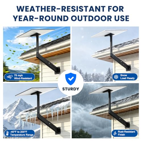Image of Standard 4 /4X Telescoping Mount for Starlink, Adjusatble Gen 3 Roof Mounting Kit with Alumium Adapter, Sturdy Wall and Eave Mounting Kit for Outdoor Use