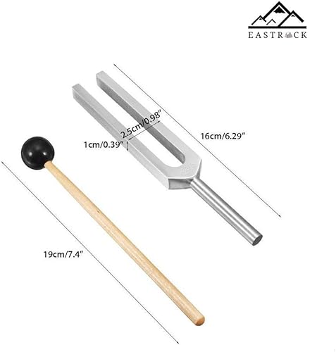 Miniatura 6 de EASTROCK Diapasón de 528 Hz con martillo de silicona y paño de limpieza, nerviosensorial de grado clínico para una curación perfecta, instrumento