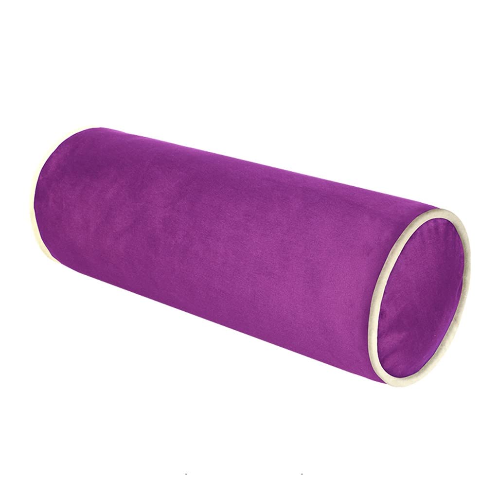 Coussin rond canapé en chanvre de 45x15cm avec finition bois massif élégante