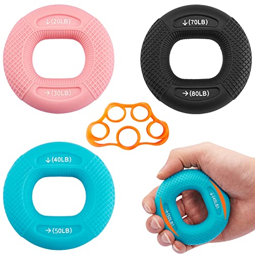 Dreiteiliger Silikon-Ringgriffverstärker und Trainer Unterarm-Fingergrifftrainer für Fingergrifftraining, Fitness, Sporttraining Cover