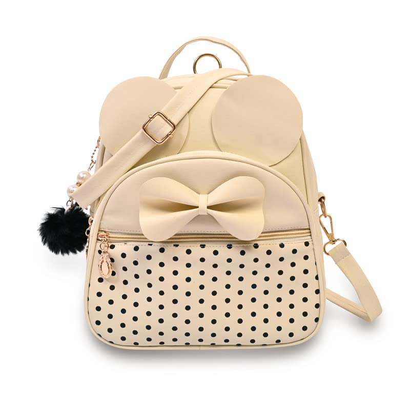 ShopyVid Small Size Polka Dots Small Mini Convertible Standard Backpack For Girls, Cream (B09751CXSF) Amazon Price History, Amazon Price Tracker