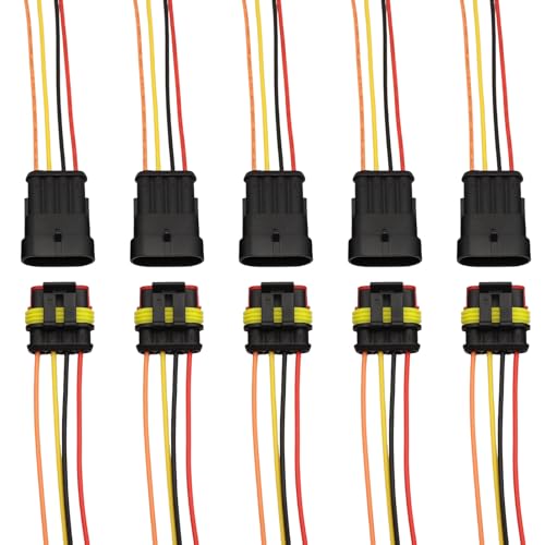 Conector impermeable eléctrico macho con cable de desconexión rápida, pack de 5 2