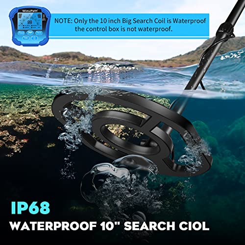 Metal Detector for Adults Professional, IP68 Waterproof High Accuracy Gold Detectors with LCD Display,5 Modes,Advanced DSP Chip 10\" Search Coil
