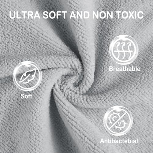 Image of Viviland Baby Washcloths 24 Pack, Toddler Wash Cloths for Bath, Super Soft & Absorbent Bath Towel for Newborn and Infants, Baby Towels Care for Baby's Sensitive Skin