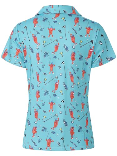 Hand-Drawn Print Couples Golf Polo