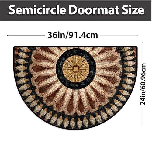 Tapete semicircular NYZE 61x91 cm flor lavable antideslizante miniatura 2