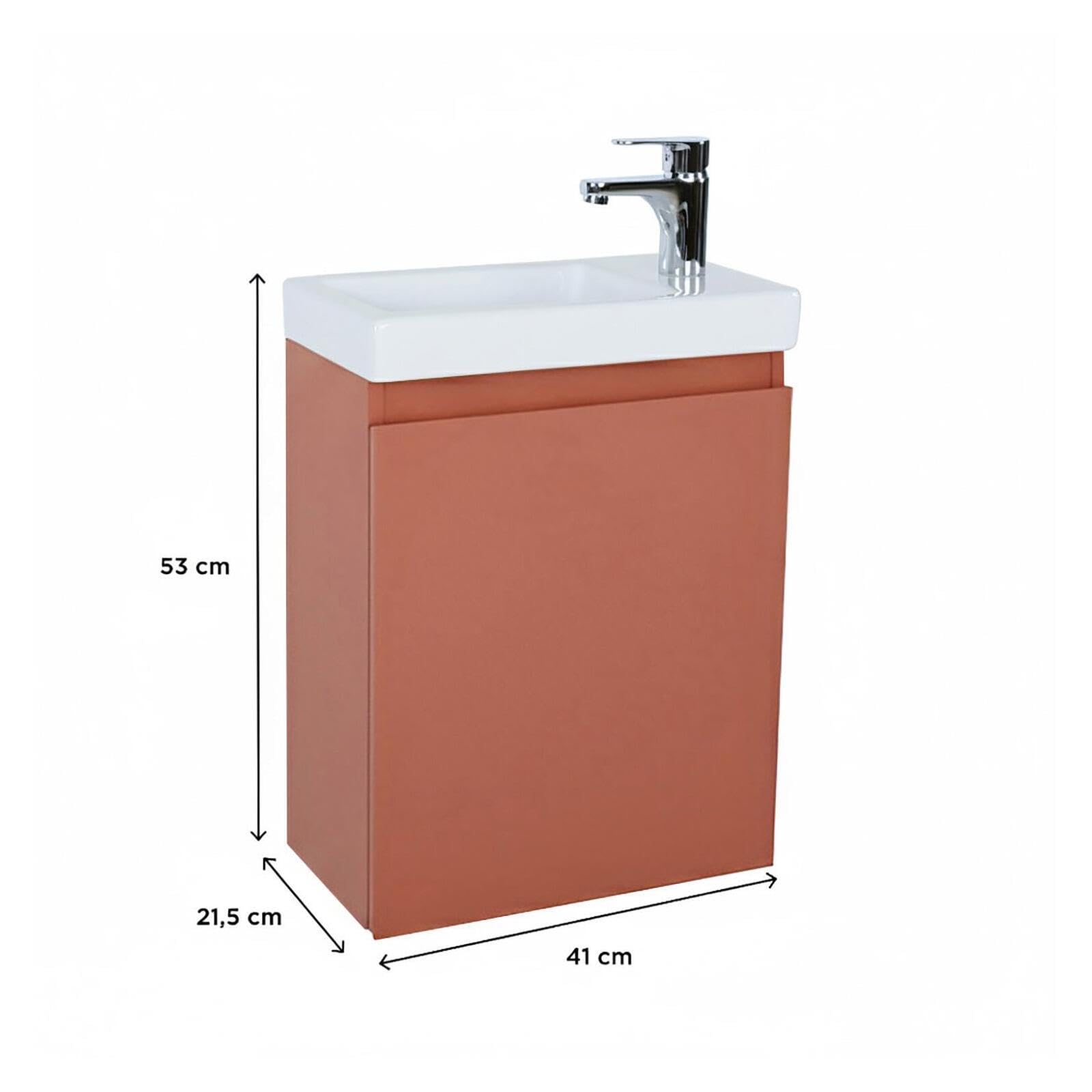 MOB-IN Meuble Lave-Mains Lisa + Robinet Noir