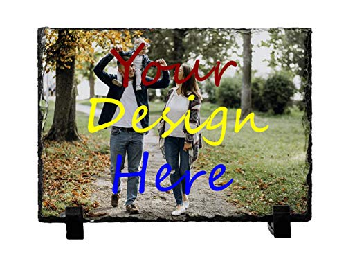 Helyou Personalized Photo Stone Slate Plaque Picture Frame, Pet Photo Memorial Stone Flagstone, Custom Birthday Baby Birth Valentine's Day For Her/Him/Women/Men/Mother/Dad #TOP23