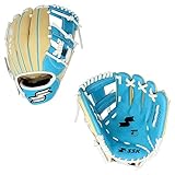 SSK Z9 Maestro Infield Baseball Glove – 11.25' - 11.5” - 11.75” - 12” – Right & Left Hand Throw (11.75' - Right Hand Throw, Camel/Electric Blue)
