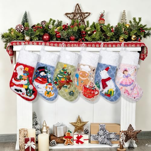 BHD BEAUTY Fluffy Semi 3D Customized Soft Faux Fur for Family Decorations Hanging Ornament for Xmas Holiday Party 6 Pack