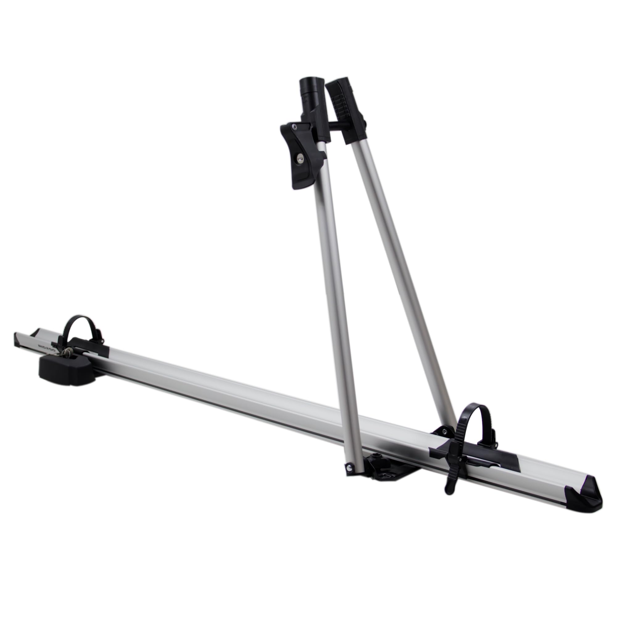 RIDIGO Fahrradhalter für Dachträger, Fahrradträger aus Aluminium, Ultraleicht 3,1 kg, für Rahmen bis 80 mm, Tragfähigkeit bis 17 kg, mit Diebstahlsicherung
