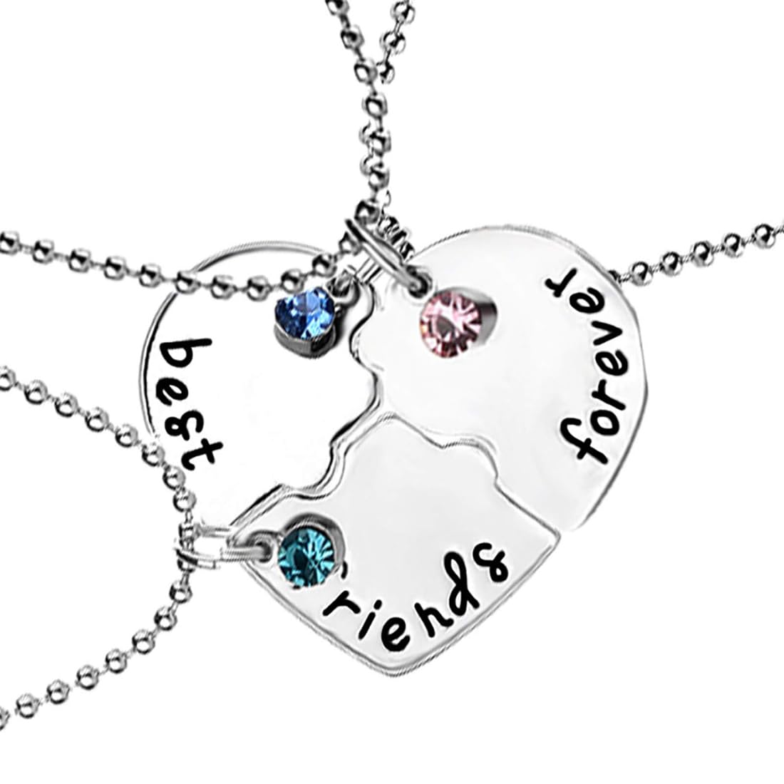 Set Di 3 Collane BFF Per Migliori Amiche – Collana Amicizia A Forma Di Puzzle In Acciaio Inossidabile Argento – Regalo Di Compleanno Per 2 Migliori Amiche E Te