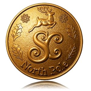 Botón de Papá Noel – Botón perdido de Papá Noel de aleación de zinc extra grande de 1.5 pulgadas de diámetro, regalo mágico de Papá Noel para la familia y los niños para crear magia matutina de