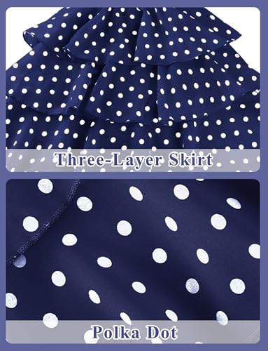 Happy Cherry Girls Summer Polka Dot Dress Summer Spaghetti Strap Tiered Dress4
