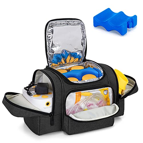 Image of BAFASO Wearable Breast Pump Bag with an Ice Pack, Insulated Breast Pump Bag Compatible with Medela Pump in Style (Patent Pending), Black