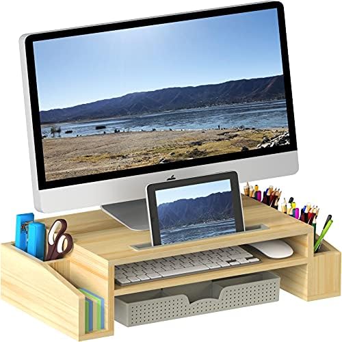 SimpleHouseware Desk Monitor Stand Riser with Adjustable Organizer Tray SimpleHouseware Desk Monitor Stand Riser with Adjustable Organizer Tray